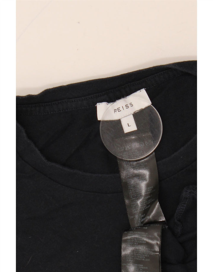 REISS Ženska majica kratkih rukava UK 16 Veliki tamnoplavi pamuk