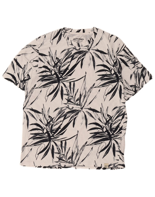 Jack & Jones muška majica kratkih rukava Veliki bijeli cvjetni pamuk