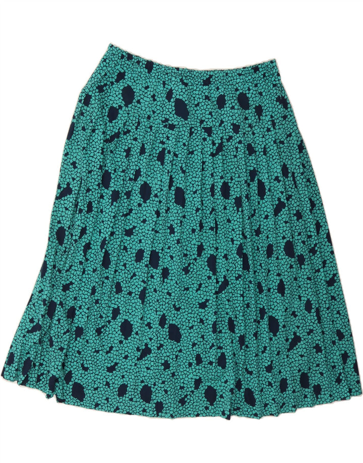 VINTAGE Womens Abstract Pattern Pleated Skirt EU 42 Large W32  Turquoise Vintage Vintage and Second-Hand Vintage from Messina Hembry 