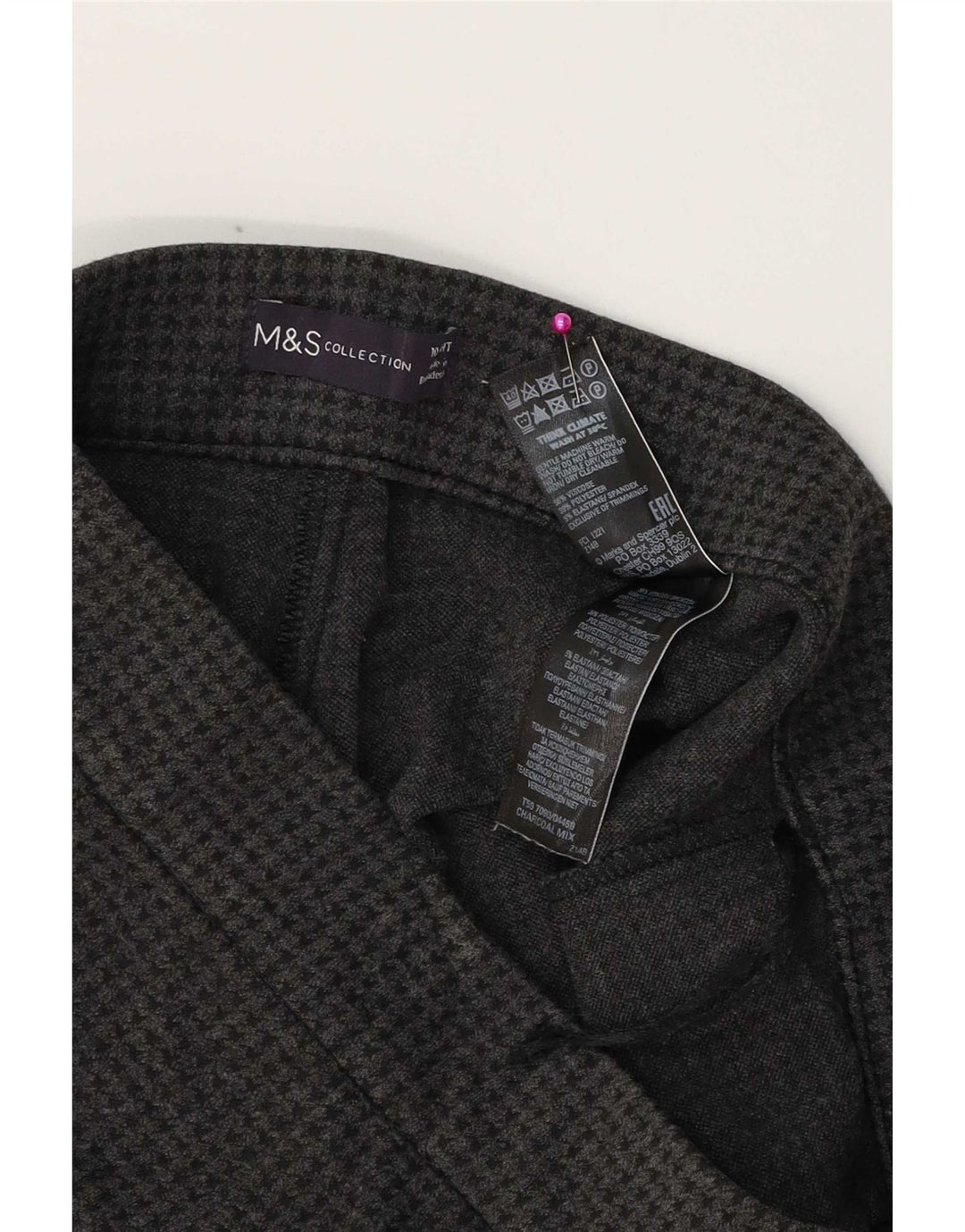 Marks & Spencer ženske tajice UK 10 male W28 L23 sive houndstooth