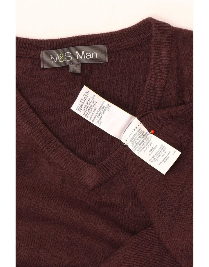 Marks & Spencer muški džemper s V-izrezom srednje smeđe boje od akrila