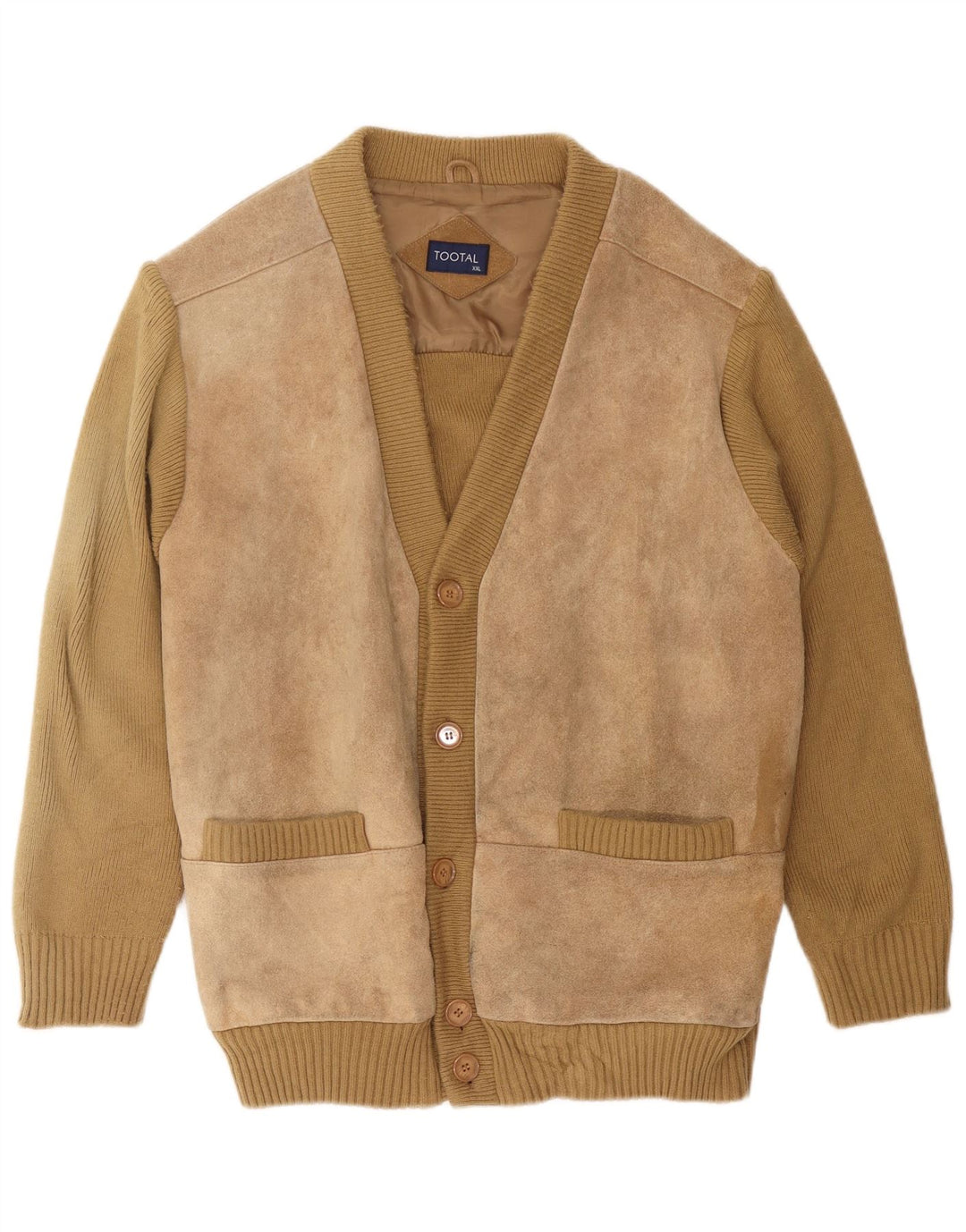 Vintage muški kardigan džemper 2XL bež