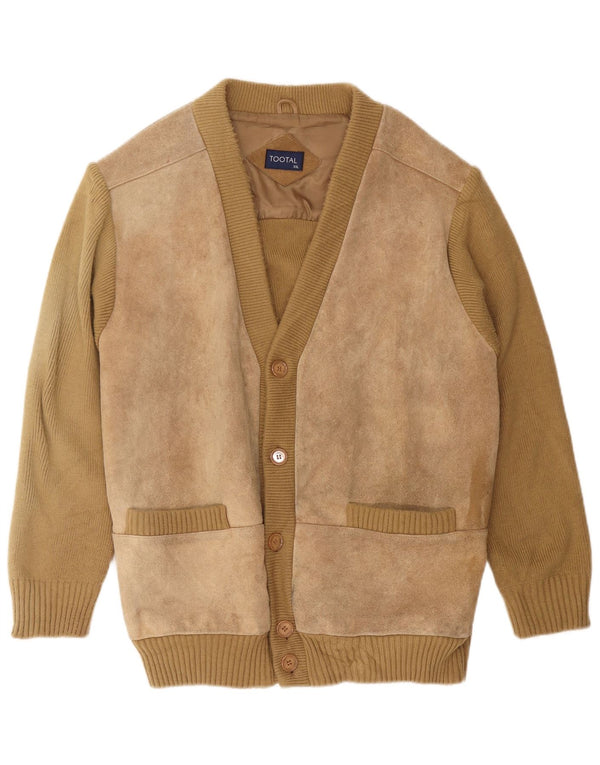 Vintage muški kardigan džemper 2XL bež