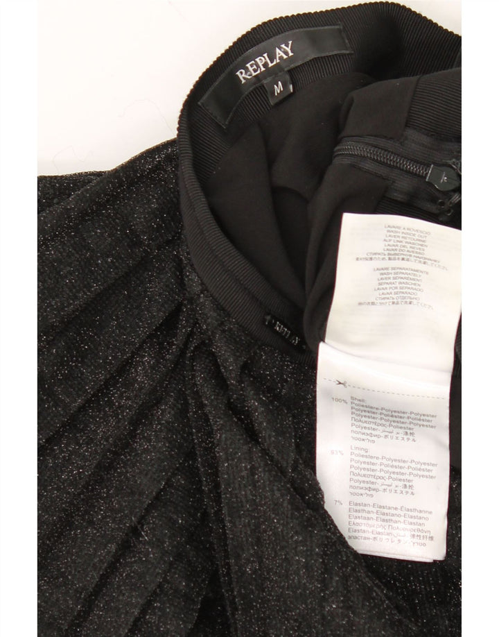REPLAY Womens Pleated Skirt Medium W30 Black Polyester Vintage Replay and Second-Hand Replay from Messina Hembry 