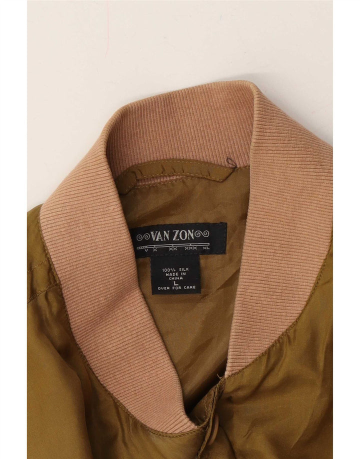 Van Zon muška bomber jakna UK 40 Large kaki Colourblock svila