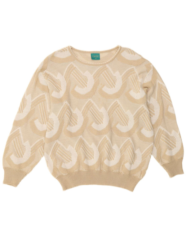 Canda ženski džemper s veznim izrezom IT 48 XL bež geometrijski akril