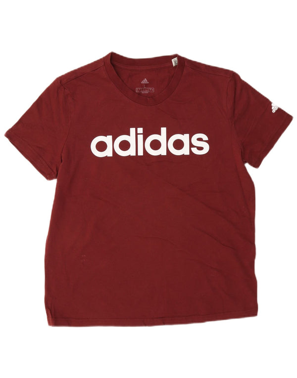 Adidas ženska majica kratkih rukava s grafičkim motivima UK 16/18 veliki bordo pamuk