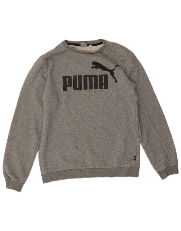 Puma Boys Graphic Sweatshirt Džemper 15-16 godina Sivi flekasti pamuk