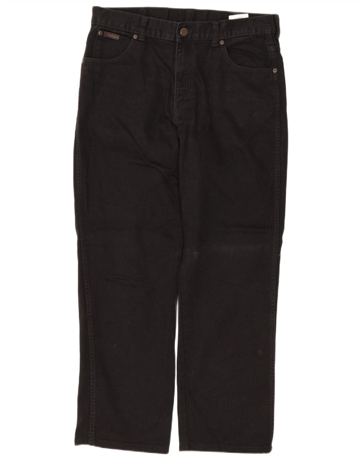 WRANGLER Muške Texas Straight Jeans W34 L28 crni pamuk