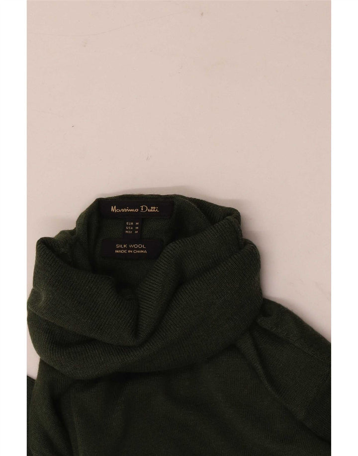 Massimo Dutti ženski pulover s rol izrezom UK 12 Srednje zelena svila
