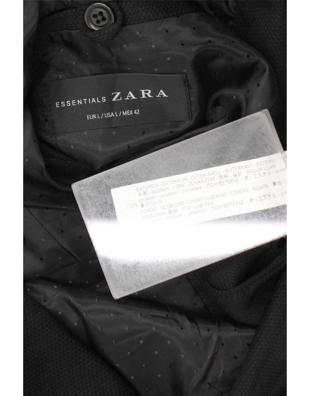 Zara muška jakna sa 2 gumba UK 40 veliki crni poliester