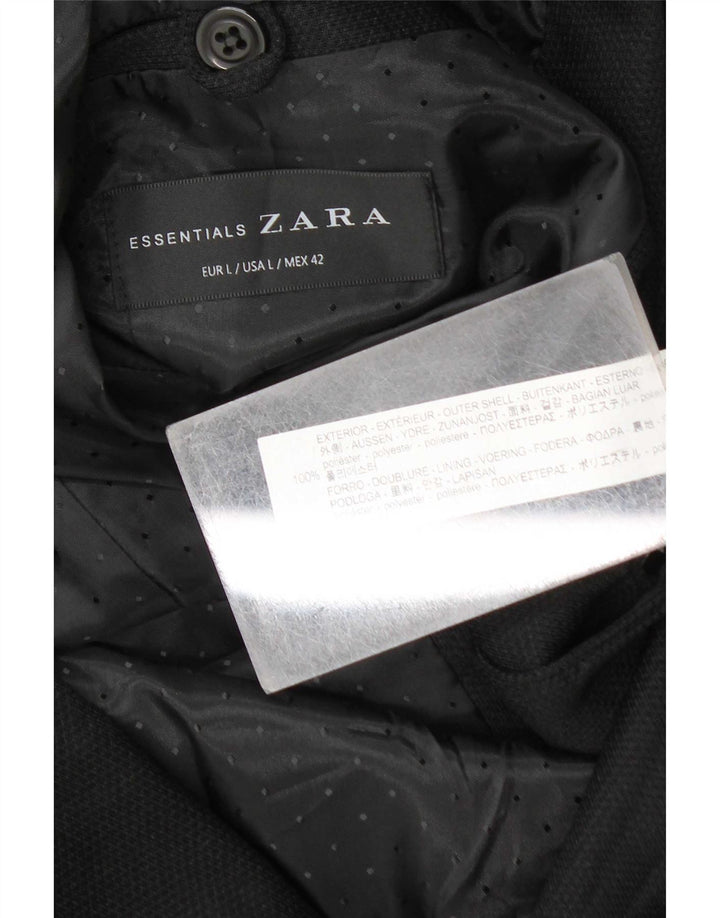 Zara muška jakna sa 2 gumba UK 40 veliki crni poliester