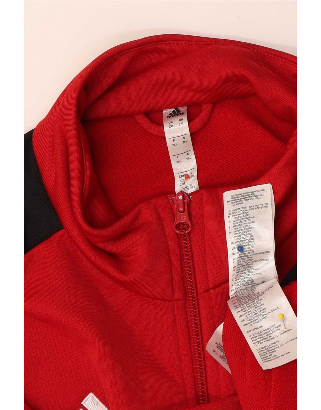 Adidas muška trenirka gornja jakna 2XL poliester crvene boje