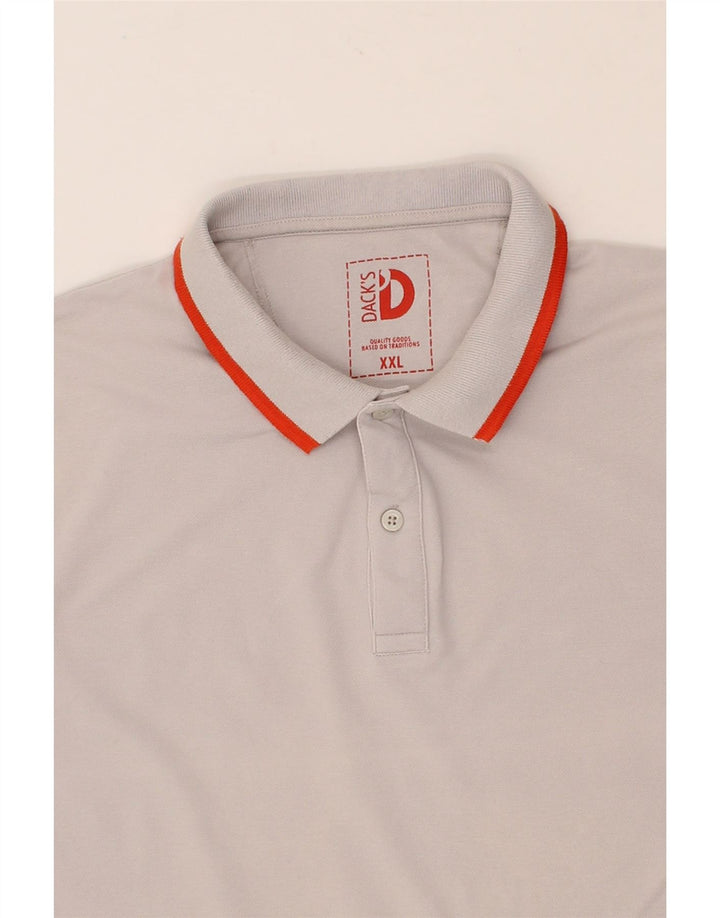 DACK'S Mens Polo Shirt 2XL Grey Cotton Vintage Dack's and Second-Hand Dack's from Messina Hembry 