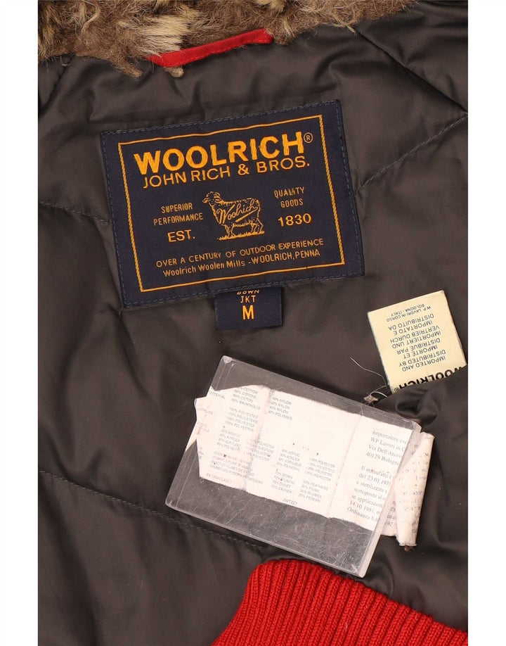 Woolrich ženska podstavljena jakna s kapuljačom UK 14 Srednje crveni najlon