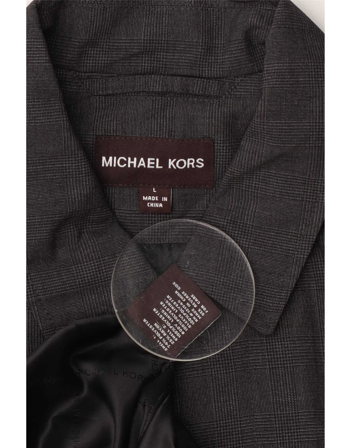 Michael Kors Muški kaput UK 40 veliki sivi karirani poliester