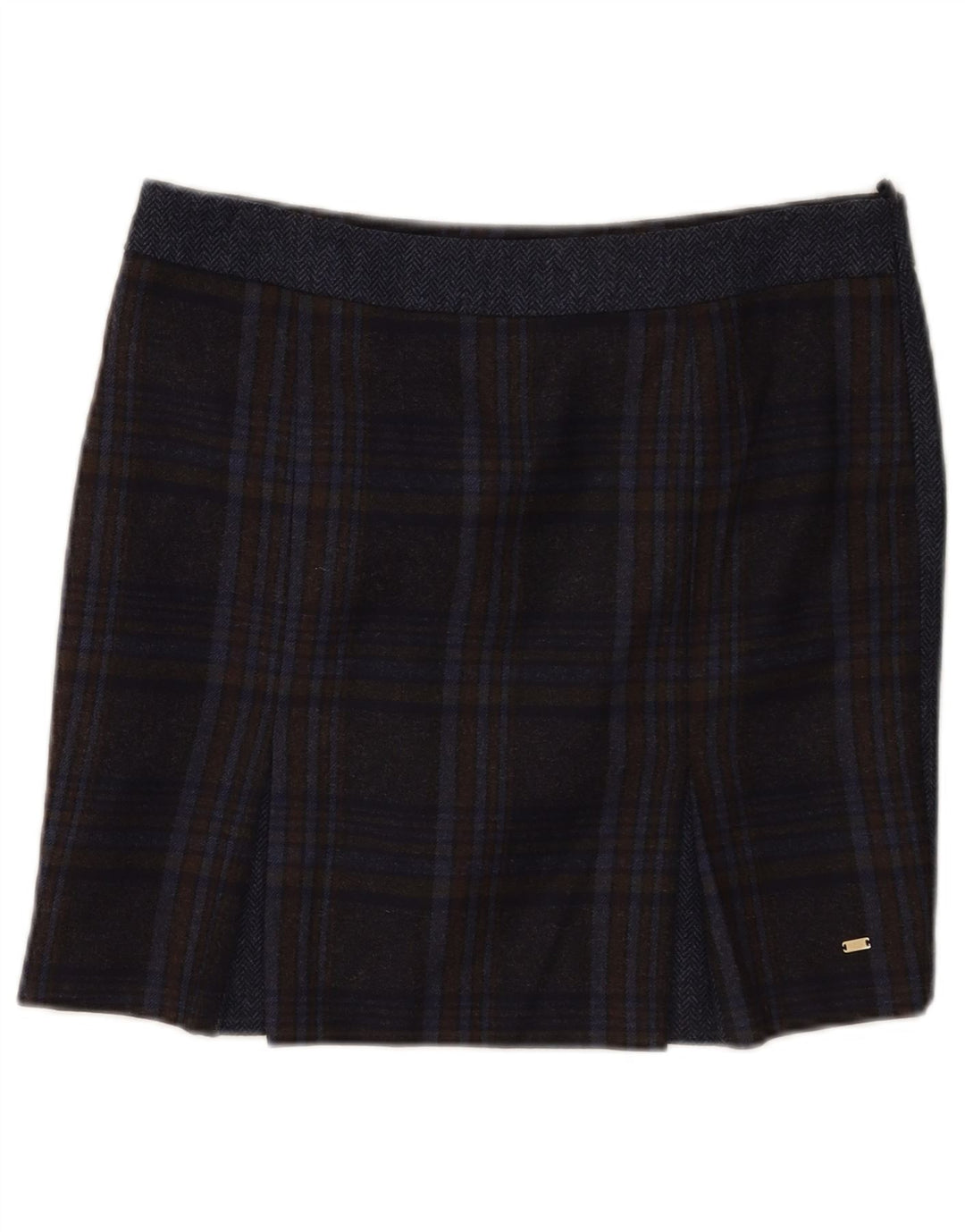 Tommy Hilfiger ženska mini suknja US 8 srednje veličine W32 tamnoplava karirana vuna