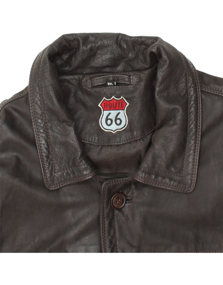 ROUTE 66 Muški kožni kaput UK 46 3XL Crna koža