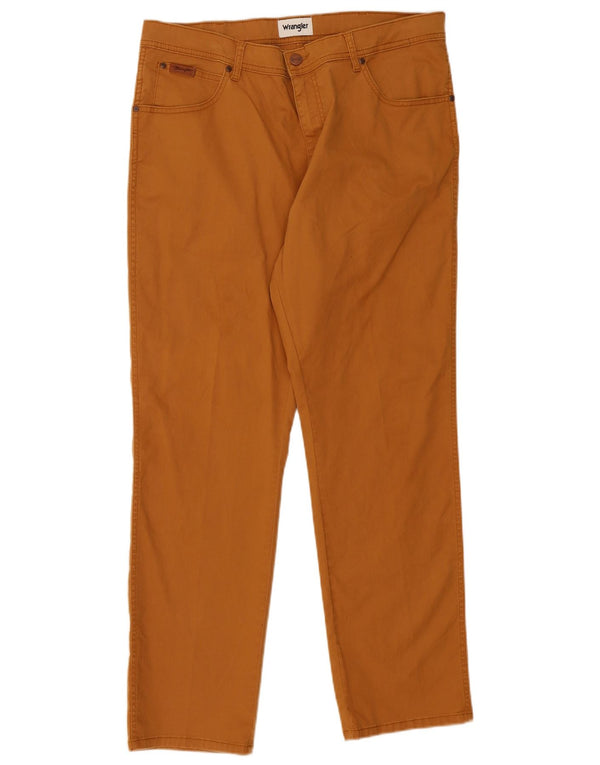 Wrangler Mens Texas Slim Casual Trousers W36 L30 Beige Cotton