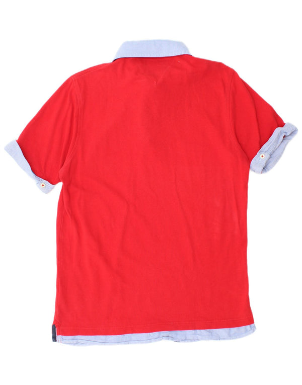 TOMMY HILFIGER Muška uska polo majica Velika crvena pamuk