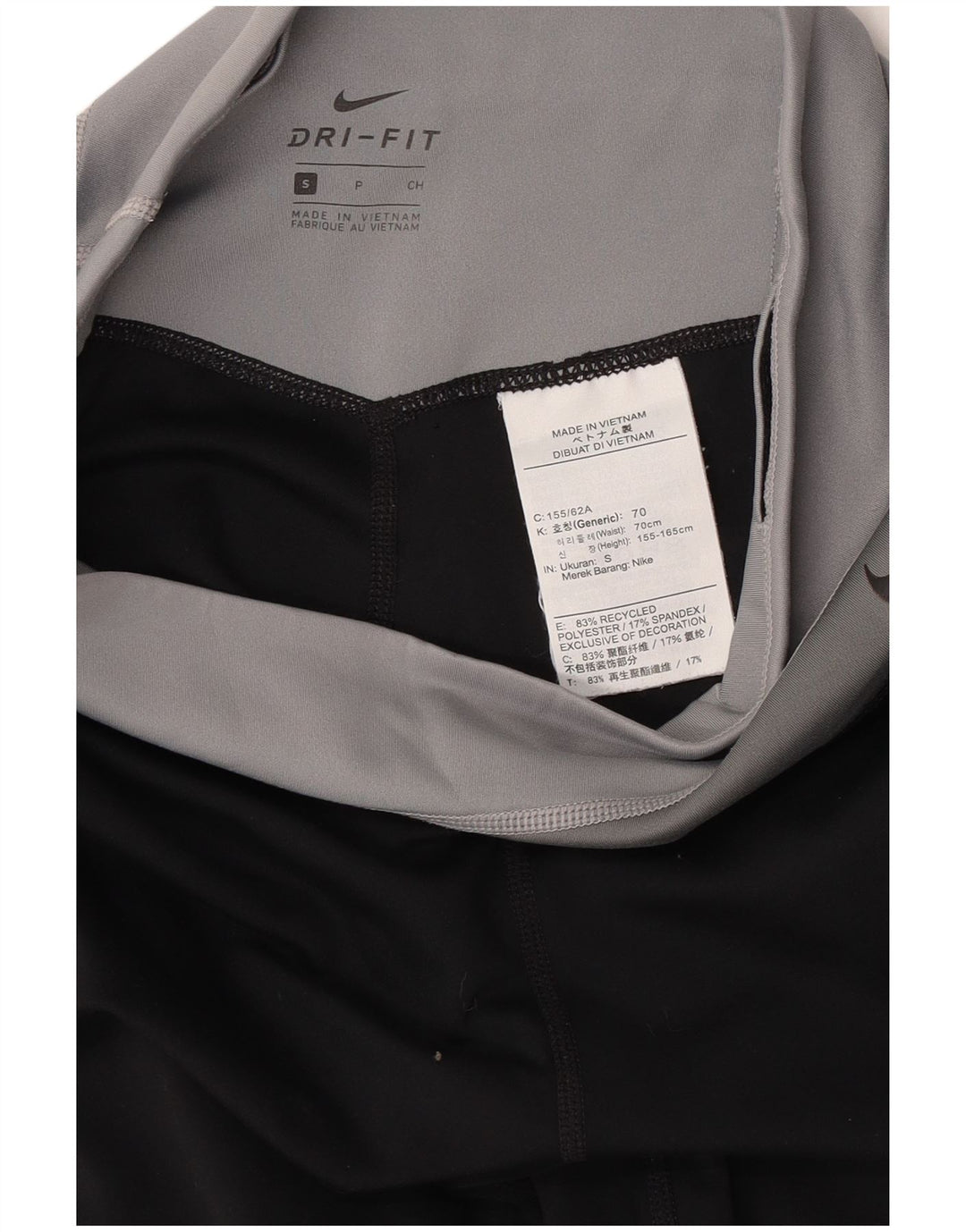 NIKE Ženske Dri Fit Graphic Crop Leggings UK 8 Small Black Colourblock