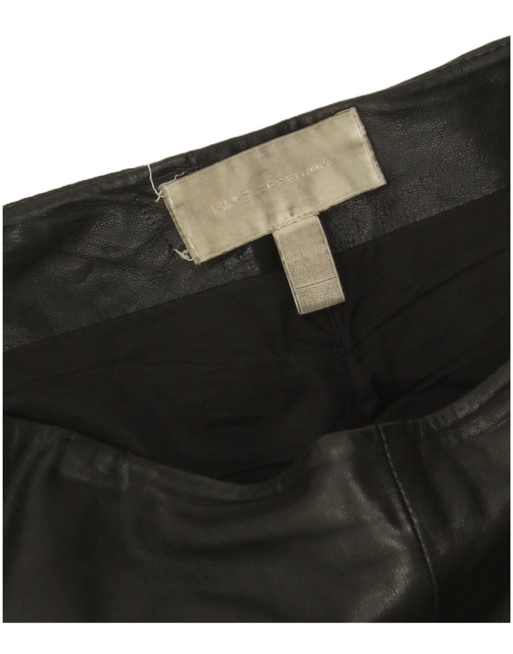 Mango ženske uske kožne hlače EU 36 male W24 L27 crna koža