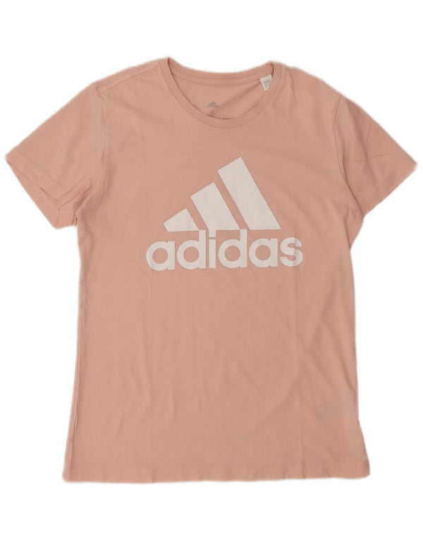Adidas ženska majica kratkih rukava s grafičkim motivima UK 8/10 mali ružičasti pamuk