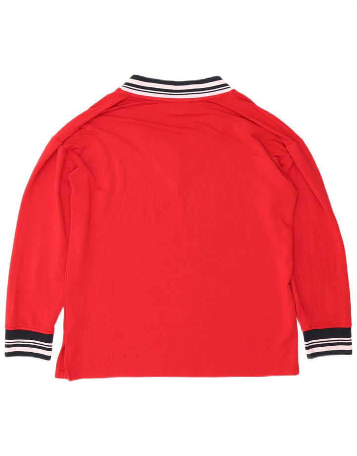 TOMMY HILFIGER Ženska majica dugih rukava UK 14 Srednje crvena viskoza