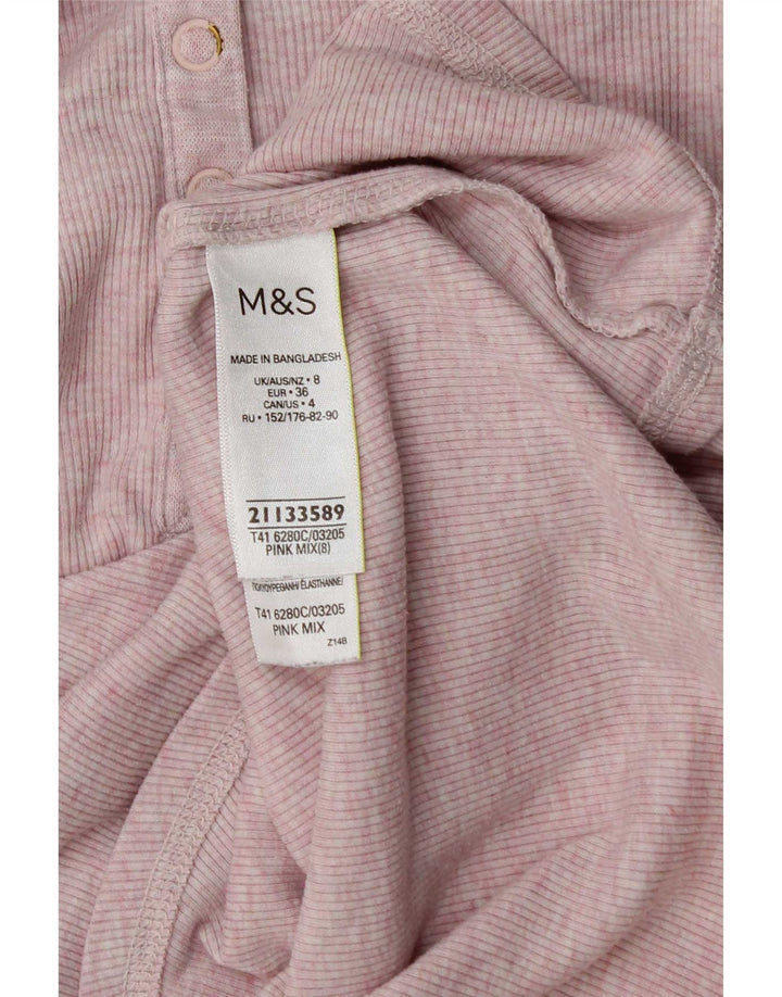 Marks & Spencer ženska majica dugih rukava UK 8 mali ružičasti poliester