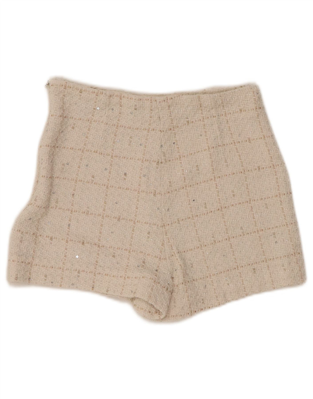 ZARA ženske ležerne kratke hlače visokog struka XS W24 sivobijele karirane