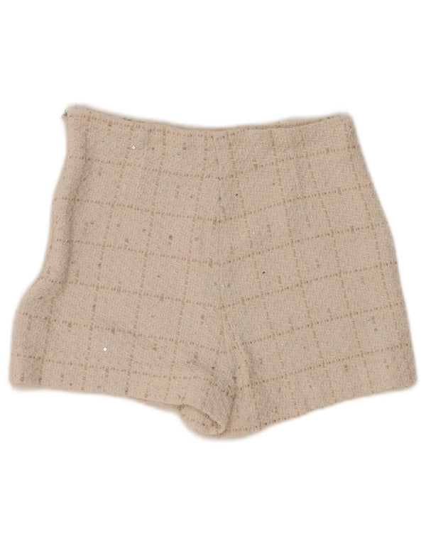 ZARA ženske ležerne kratke hlače visokog struka XS W24 sivobijele karirane