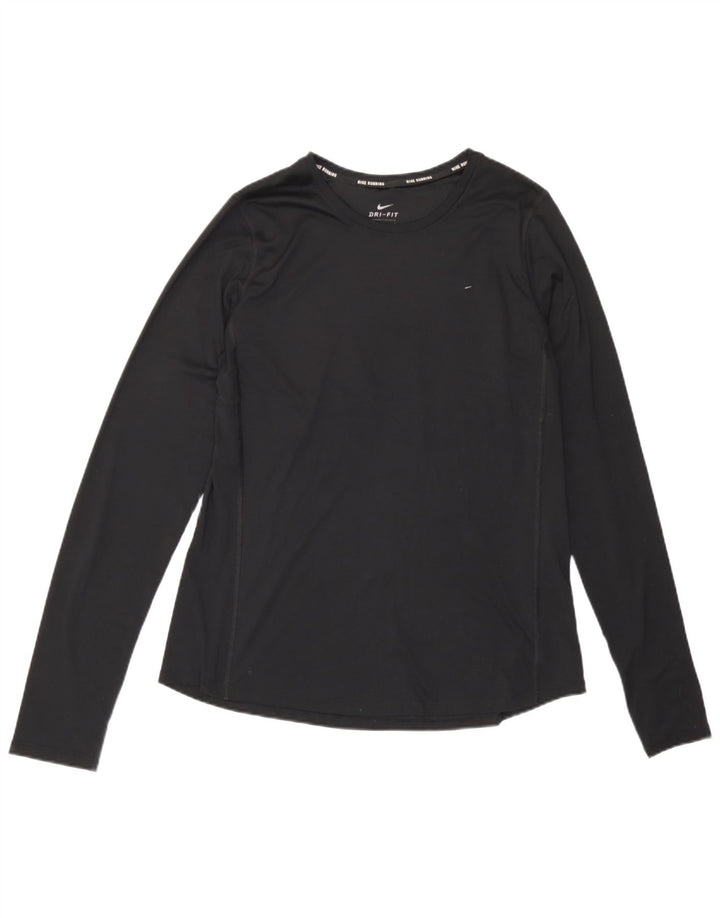Nike Ženska Dri Fit Top majica dugih rukava UK 14 Veliki crni poliester