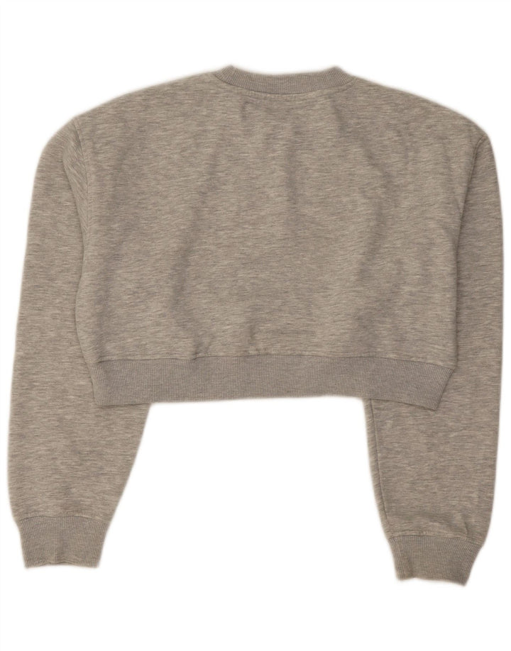 Zara ženski kratki džemper prekomjerne majice UK 10 Small Grey Flected