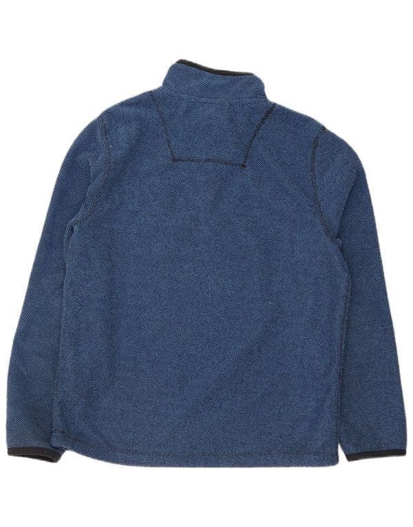 Weird Fish Mens Zip Neck Fleece Jumper Large Blue Polyester