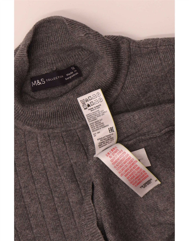 Marks & Spencer ženski džemper s kornjačičastim ovratnikom UK 12 Srednje siva viskoza