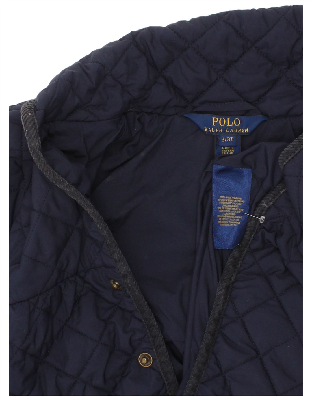 Prošivena jakna Polo Ralph Lauren za djevojčice 2-3 godine tamnoplava poliester