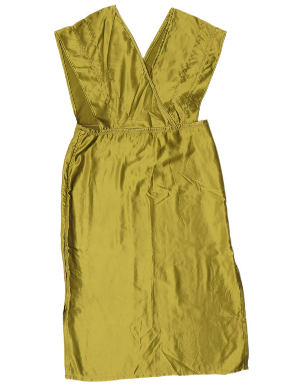 Vintage Womens Apron Dress UK 14 Large Green