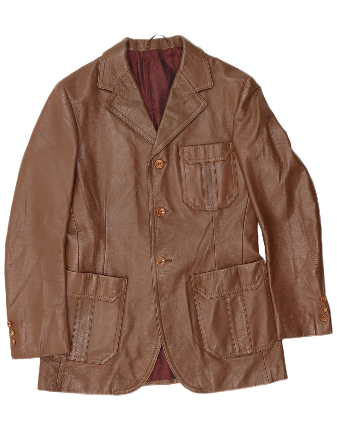 Vintage muška kožna jakna sa 3 gumba EU 50 veliki smeđi antilop