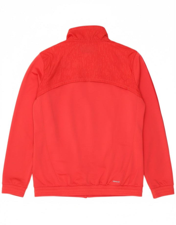 ADIDAS Womens Climalite Tracksuit Top Jacket UK 8/10 Small Red Polyester