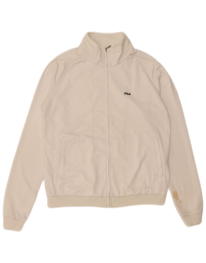 FILA ženska gornja jakna trenirke UK 12 Srednje bijeli poliester