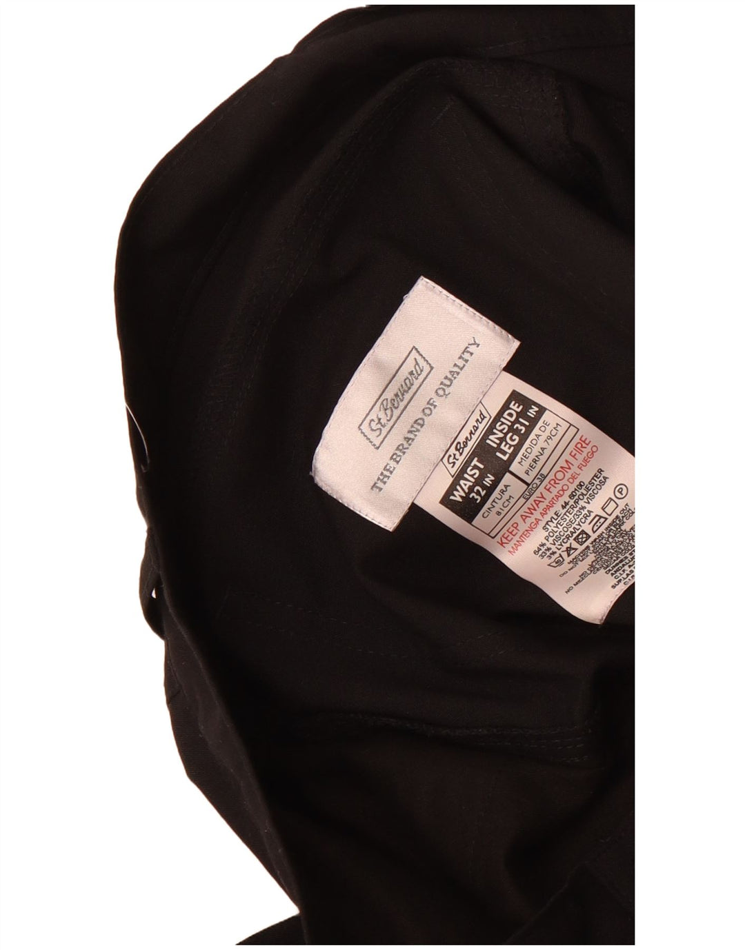 St. Bernard muške hlače ravnog odijela W32 L31 crni poliester