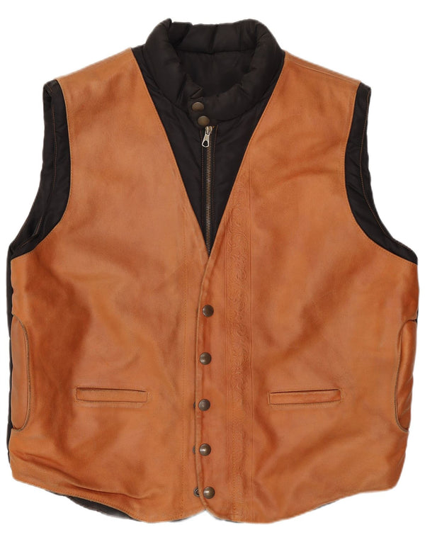 Vintage muška kožna jakna UK 40 velika smeđa paisley koža