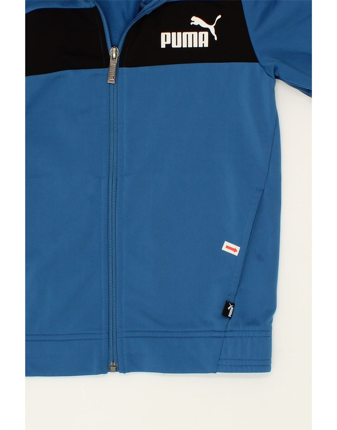 PUMA Boys Graphic Tracksuit Top Jacket 9-10 Years Blue Colourblock Vintage Puma and Second-Hand Puma from Messina Hembry 