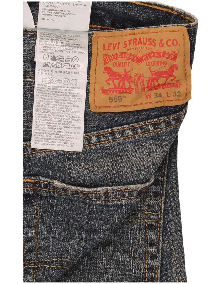 Levi's muške 559 ravne traperice W34 L32 plavi pamuk