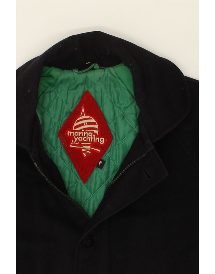 MARINA YACHTING Womens Overcoat IT 48 XL Navy Blue Virgin Wool Vintage Marina Yachting and Second-Hand Marina Yachting from Messina Hembry 