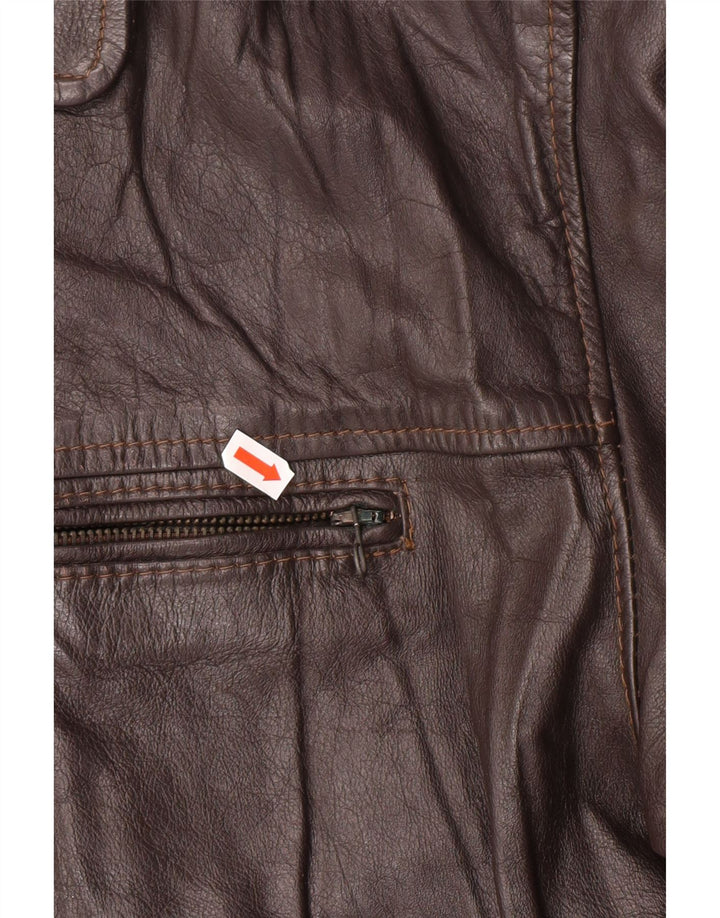 VINTAGE muška kožna jakna UK 42 XL smeđa koža