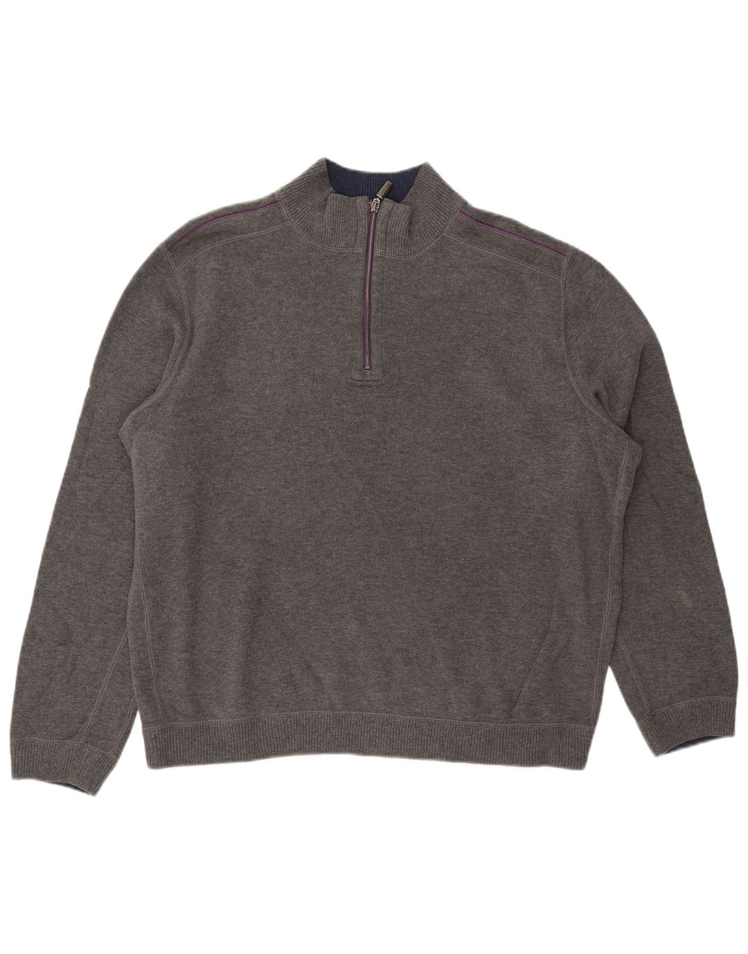 TOMMY BAHAMA Muški pulover s izrezom s patentnim zatvaračem XL sivi