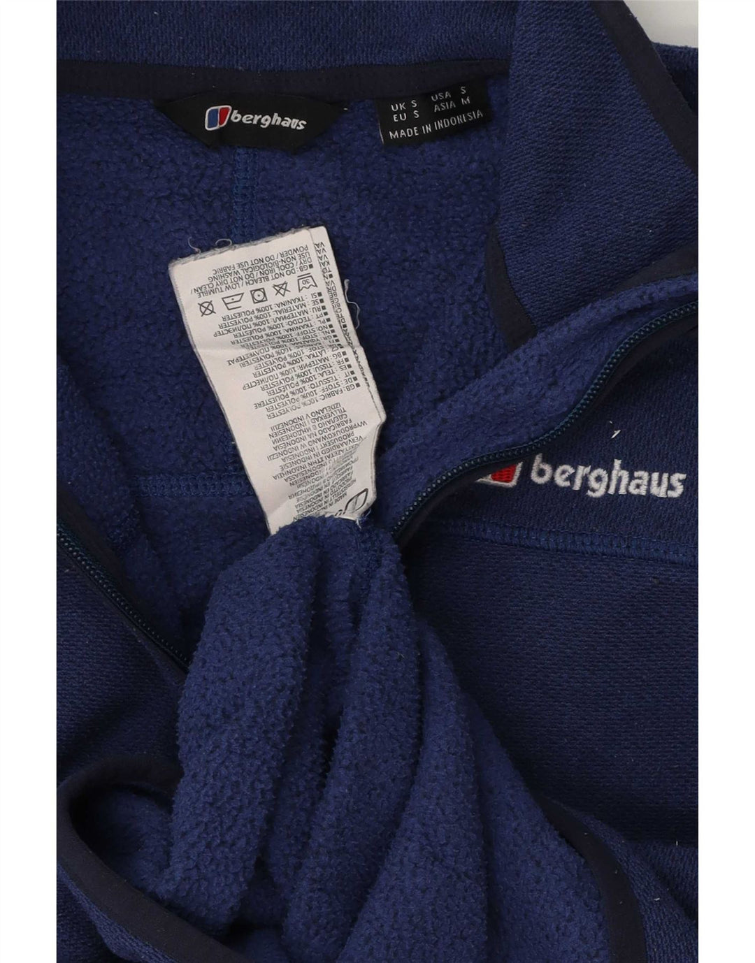 Berghaus muška majica s izrezom s patentnim zatvaračem Mali tamnoplavi poliester