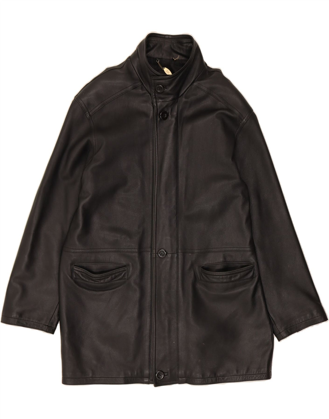 VINTAGE Mens Leather Jacket UK 44 2XL Black Vintage Vintage and Second-Hand Vintage from Messina Hembry 