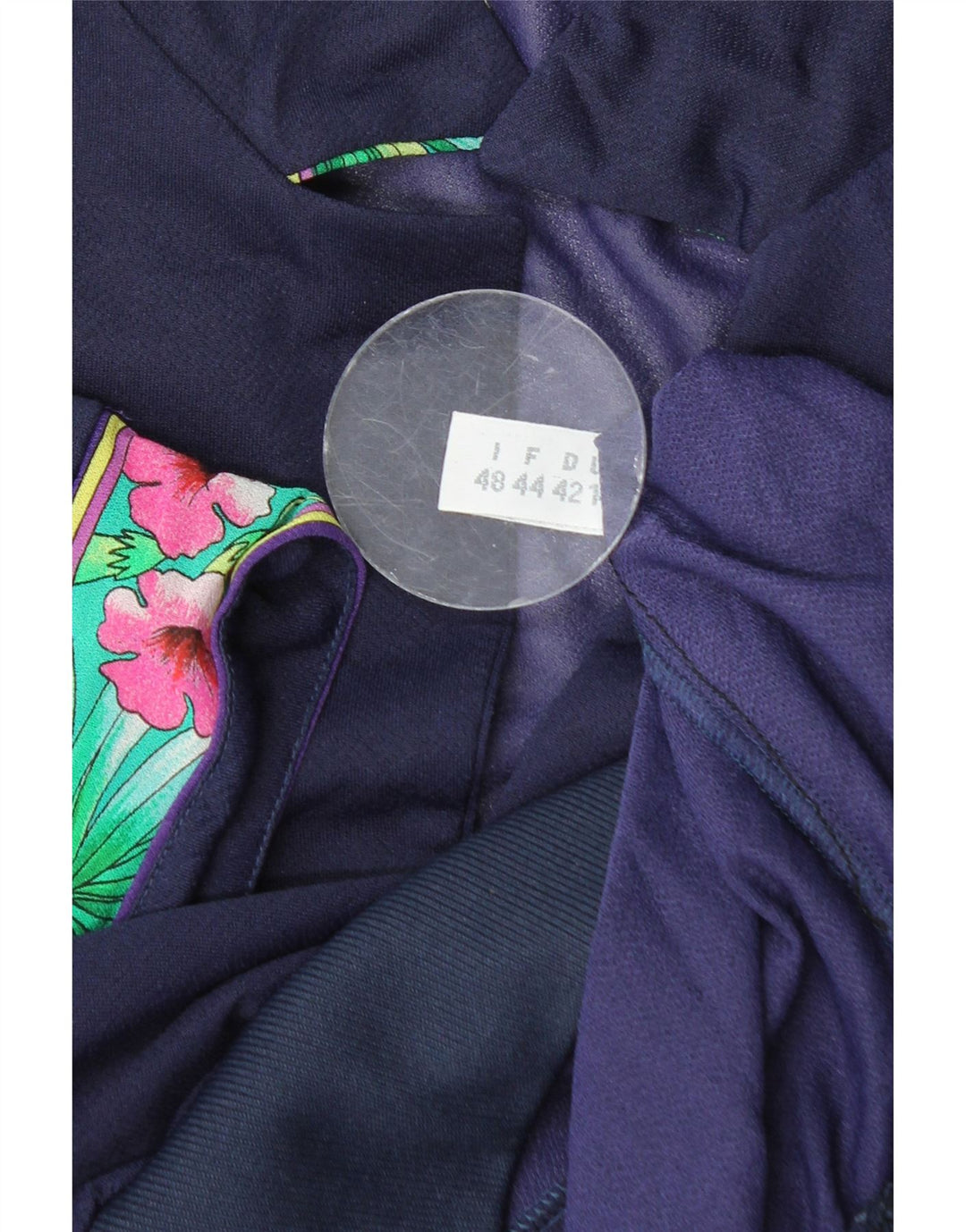 VINTAGE ženski gornji dio kratke bluze IT 48 XL tamnoplavi cvjetni